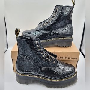 Dr. Martens Sinclair Distressed Patent Boots Size 10 Women Size 8 Men New In Box